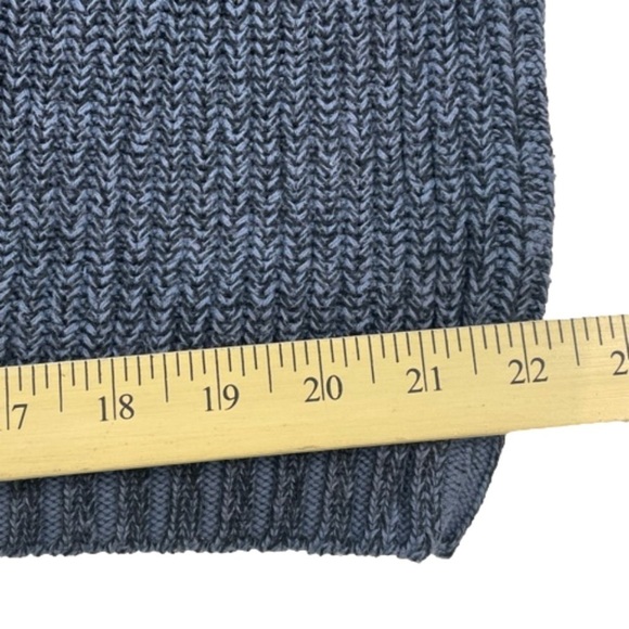 Willow Sweater Chunky Blue Mock Neck One Button Women’s Size Medium - Picture 9 of 9